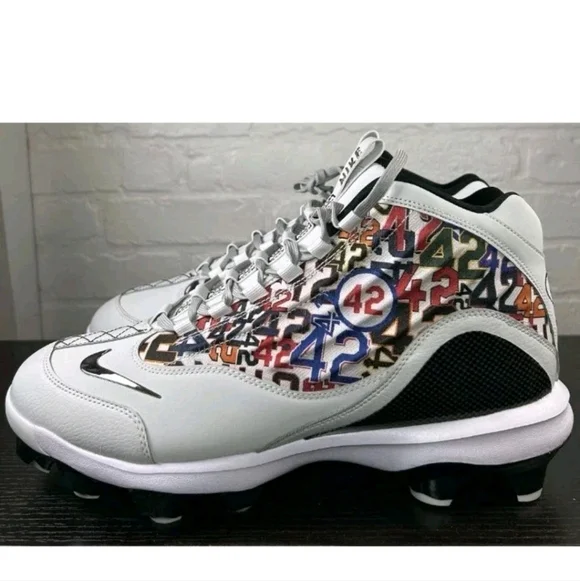 Nike Griffey 2 MCS Jackie Robinson Baseball Cleats Size 10.5 Grey HJ4509-001 - Picture 1 of 5
